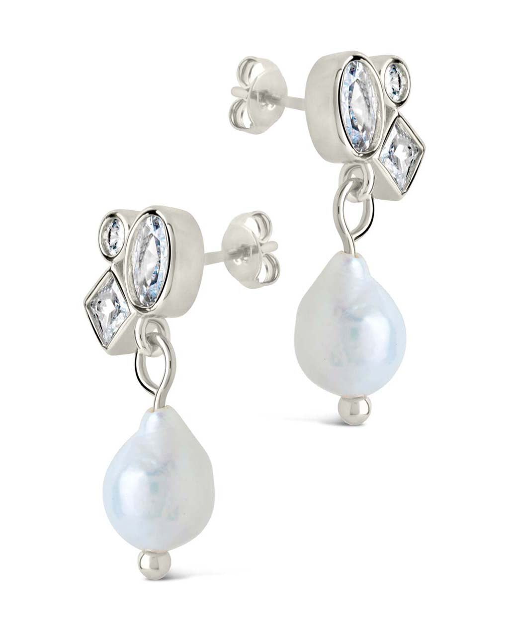 Penny CZ & Pearl Cluster Studs - Sterling Forever
