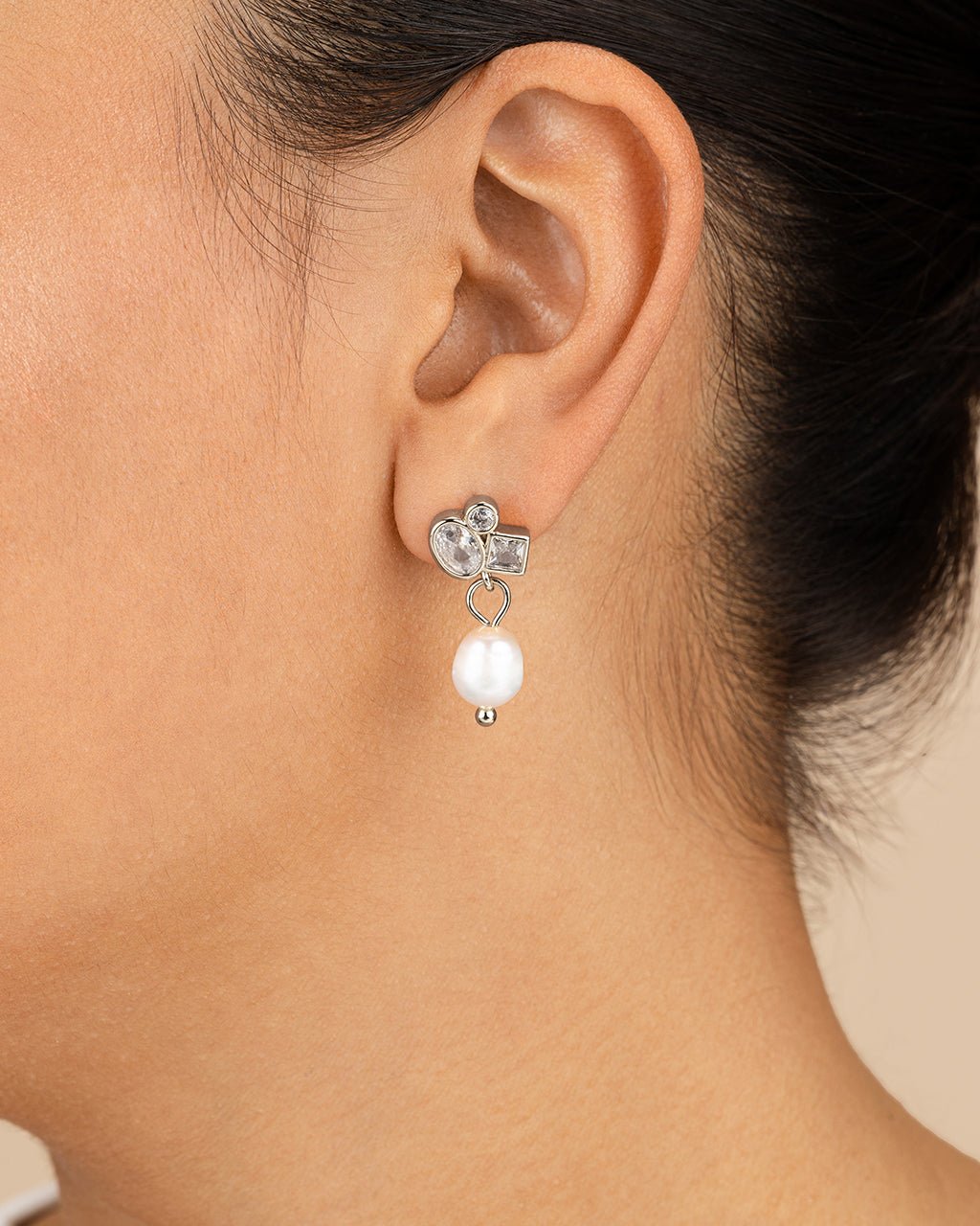 Penny CZ & Pearl Cluster Studs - Sterling Forever