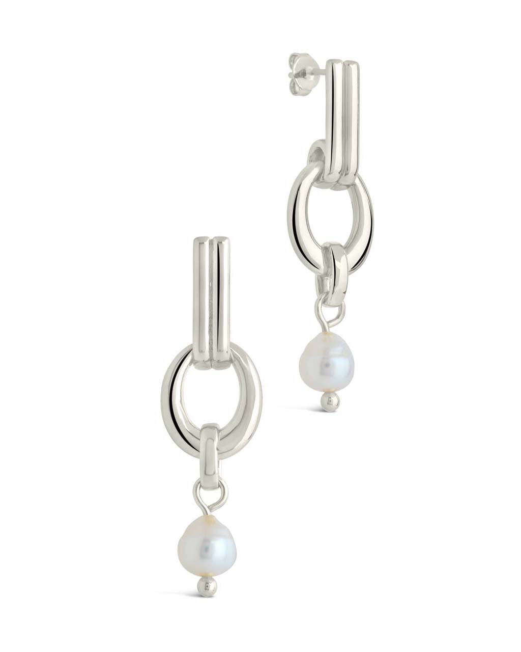 Giselle Pearl Door Knocker Stud Earrings