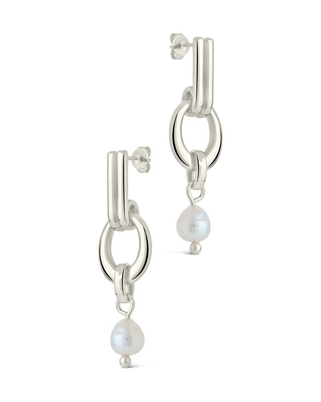 Giselle Pearl Door Knocker Stud Earrings