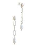 Fayelynn Pearl & Chain Drop Stud Earrings - Sterling Forever