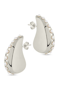 Raze Pearl Studded Drop Studs - Sterling Forever