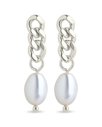 Hana Chain Drop Pearl Earrings - Sterling Forever