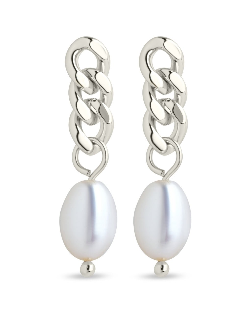 Hana Chain Drop Pearl Earrings - Sterling Forever