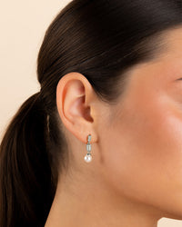 Hope Baguette Pearl Drop Earrings