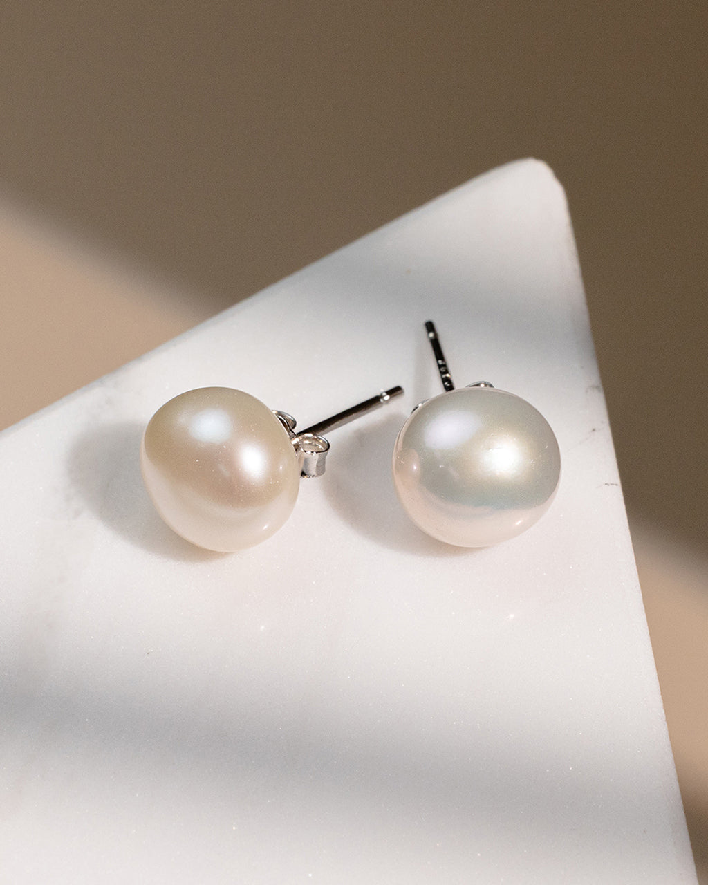 Sterling Silver Baroque Pearl Stud Earrings