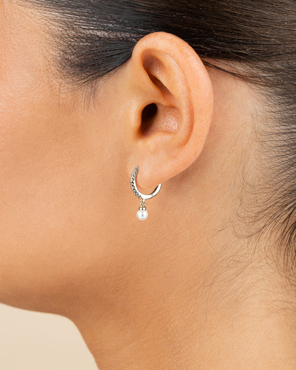 Sterling Silver Maggie Pearl Hoop Earrings – Sterling Forever