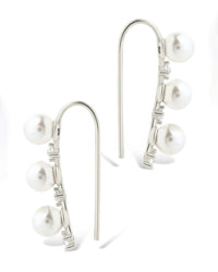 Sterling Silver Siena CZ & Pearl Threader Earrings - Sterling Forever