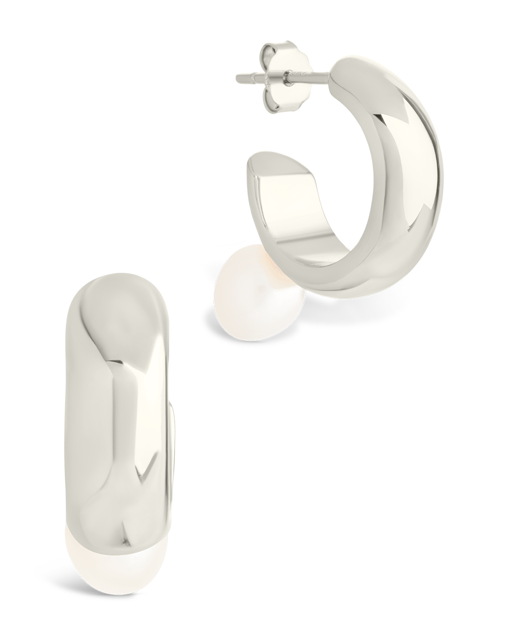 Sterling Silver Micki Pearl Drop Stud Earrings