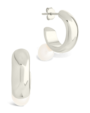 Sterling Silver Micki Pearl Drop Stud Earrings