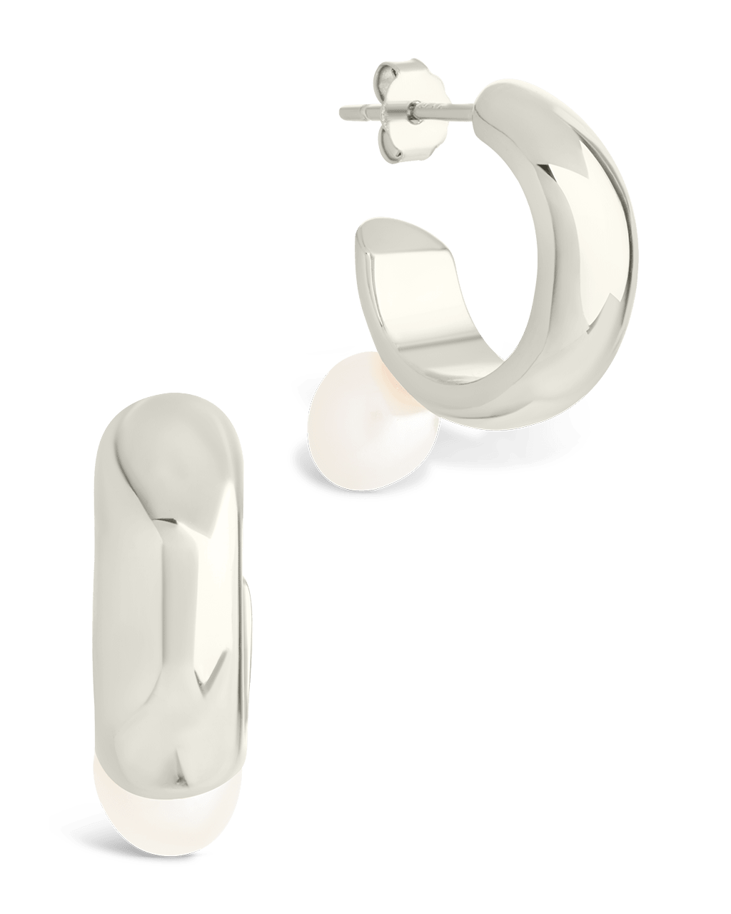 Sterling Silver Micki Pearl Drop Stud Earrings - Sterling Forever