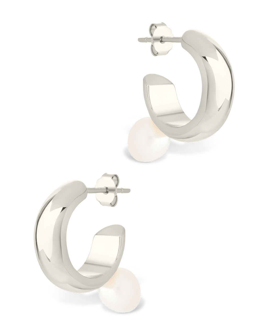 Sterling Silver Micki Pearl Drop Stud Earrings