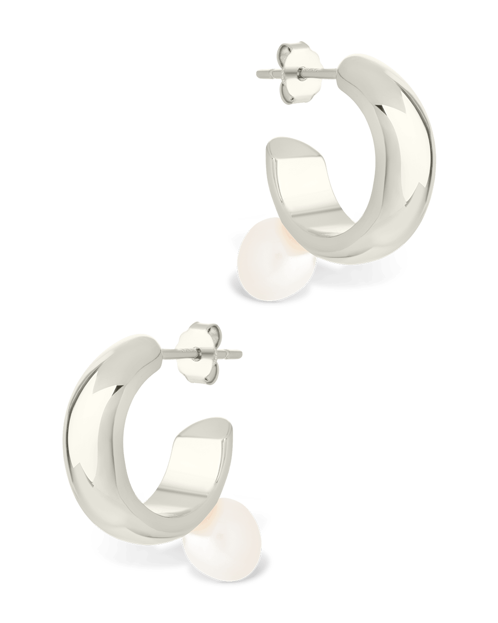 Sterling Silver Micki Pearl Drop Stud Earrings - Sterling Forever