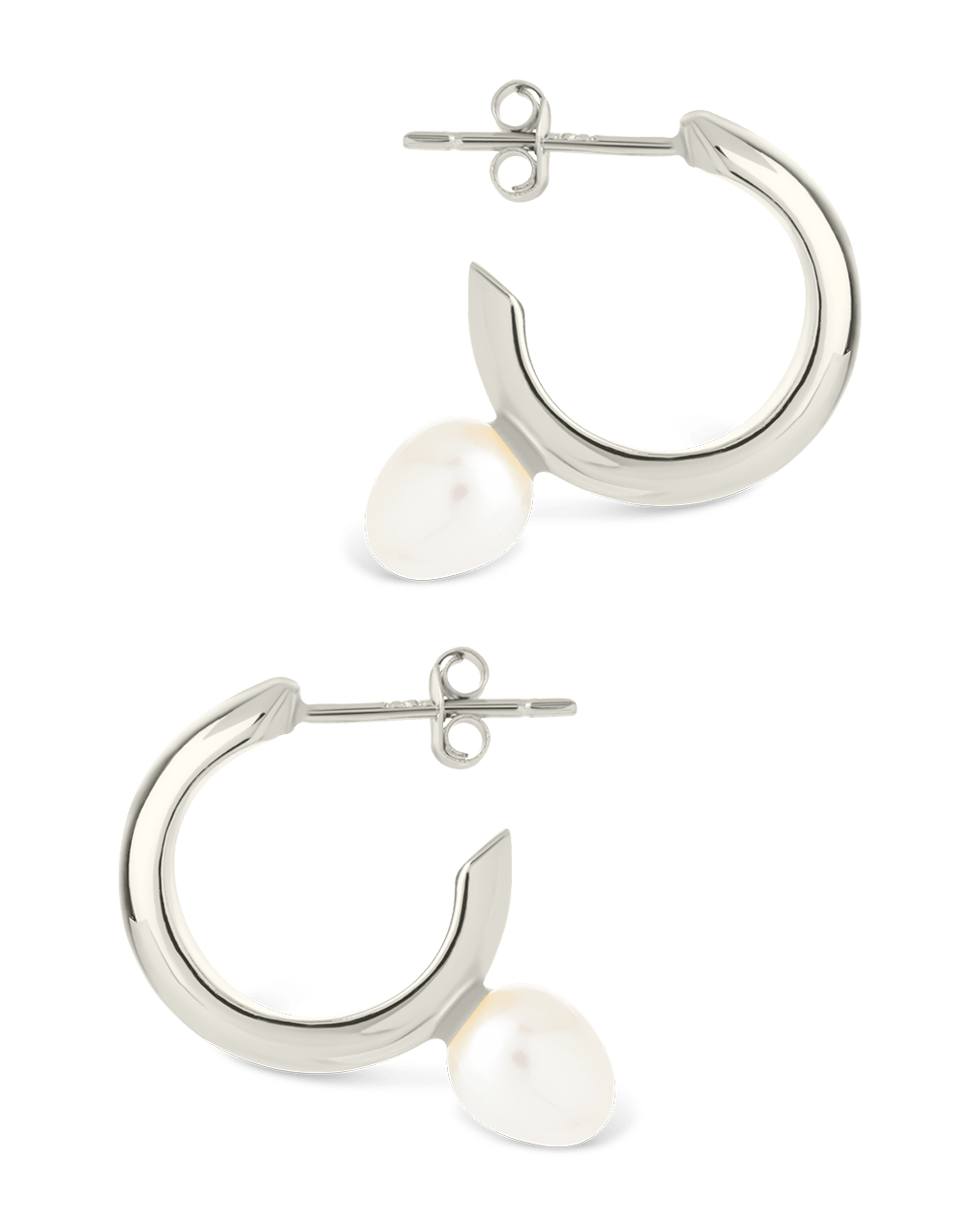 Sterling Silver Micki Pearl Drop Stud Earrings - Sterling Forever