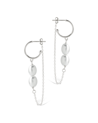 Sterling Silver Elsie Pearl Chain Drop Earrings