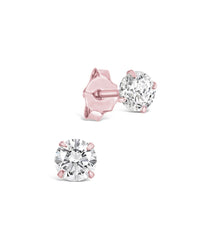Sterling Silver 4mm CZ Stud Earrings - Sterling Forever