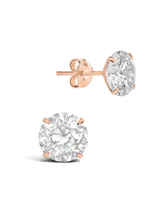 Sterling Silver 8mm CZ Stud Earrings