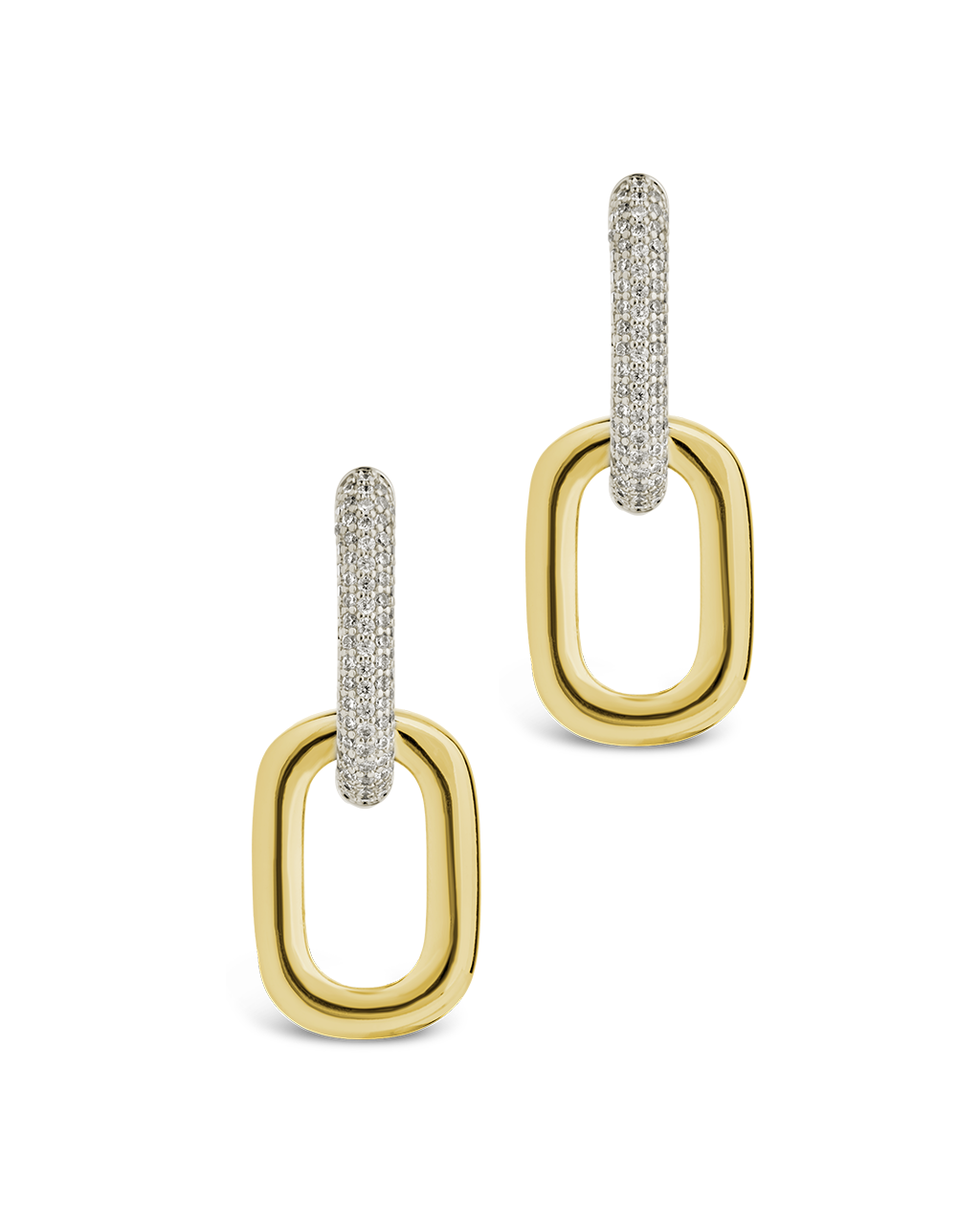 Kaiya Two-Tone Pavé Link Earrings