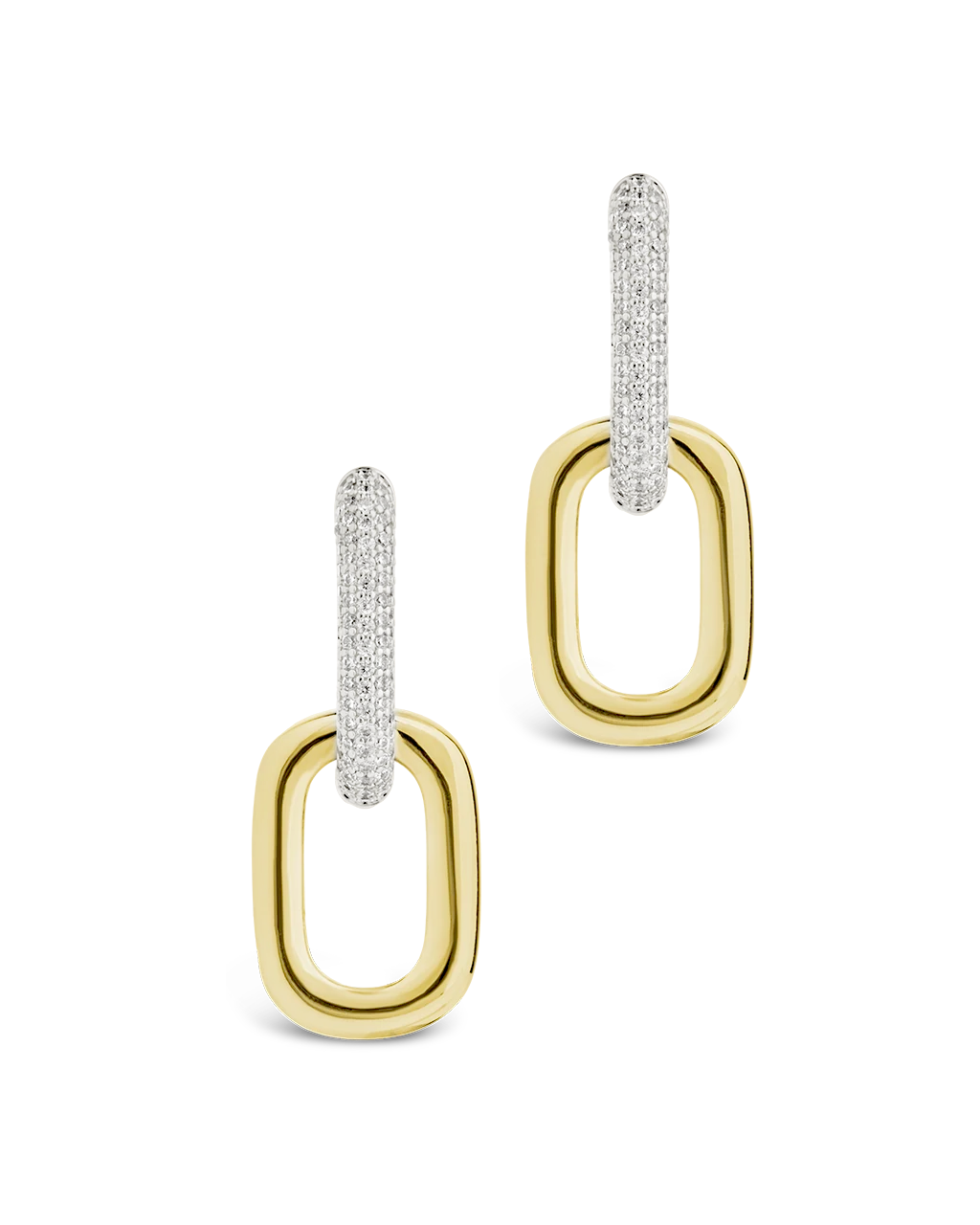 Kaiya Two-Tone Pavé Link Earrings
