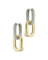 Kaiya Two-Tone Pavé Link Earrings