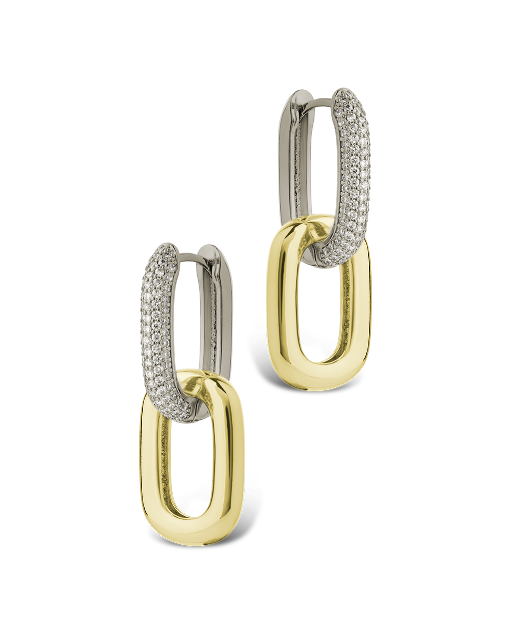 Kaiya Two-Tone Pavé Link Earrings