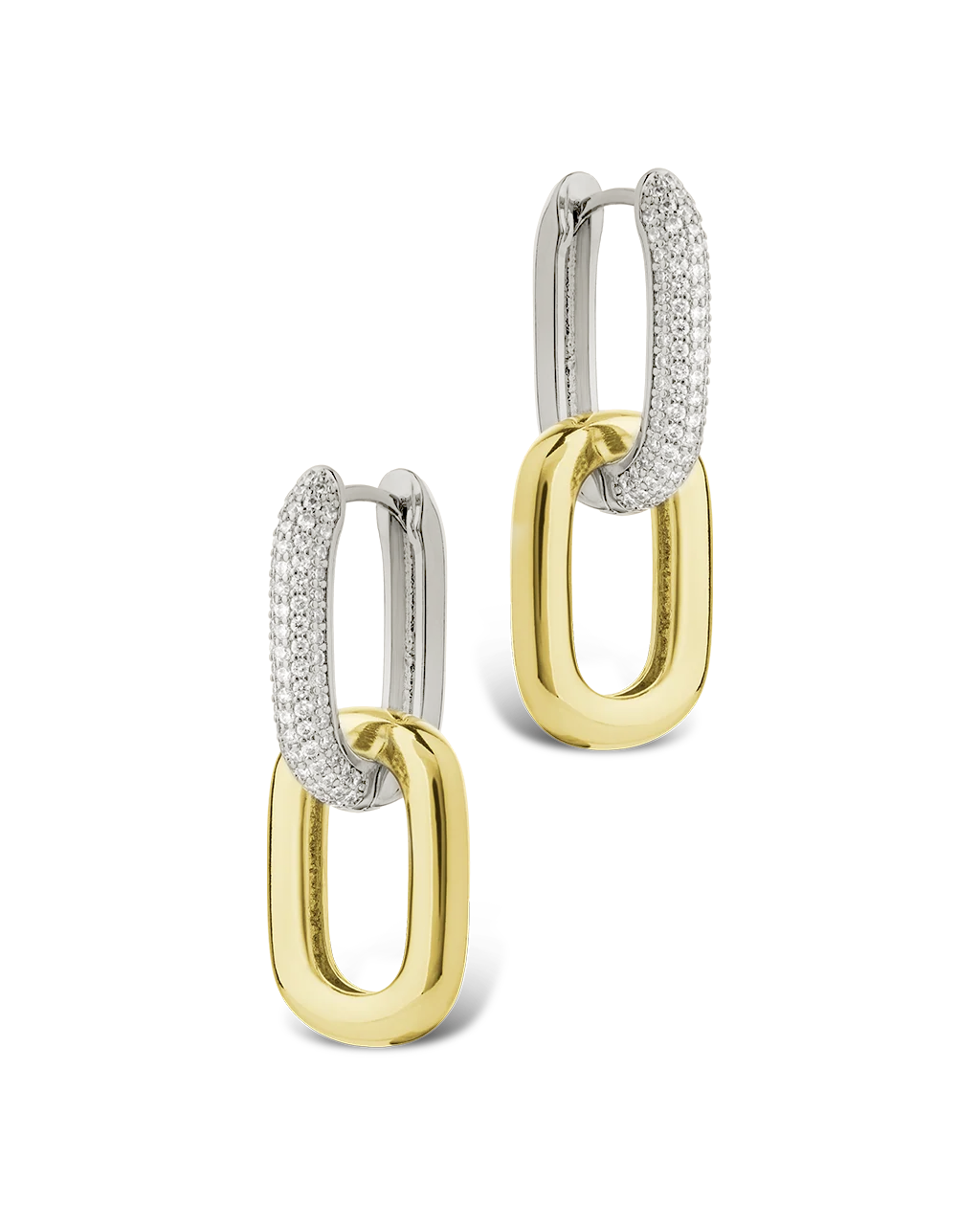 Kaiya Two-Tone Pavé Link Earrings