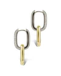 Kaiya Two-Tone Pavé Link Earrings