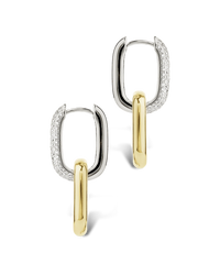 Kaiya Two-Tone Pavé Link Earrings