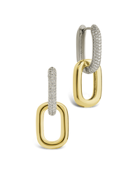 Kaiya Two-Tone Pavé Link Earrings