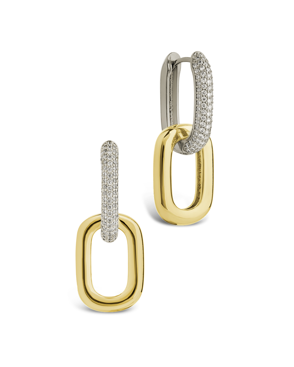 Kaiya Two-Tone Pavé Link Earrings