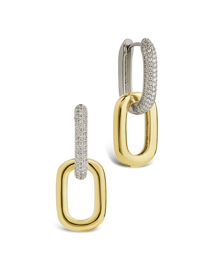 Kaiya Two-Tone Pavé Link Earrings