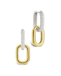 Kaiya Two-Tone Pavé Link Earrings