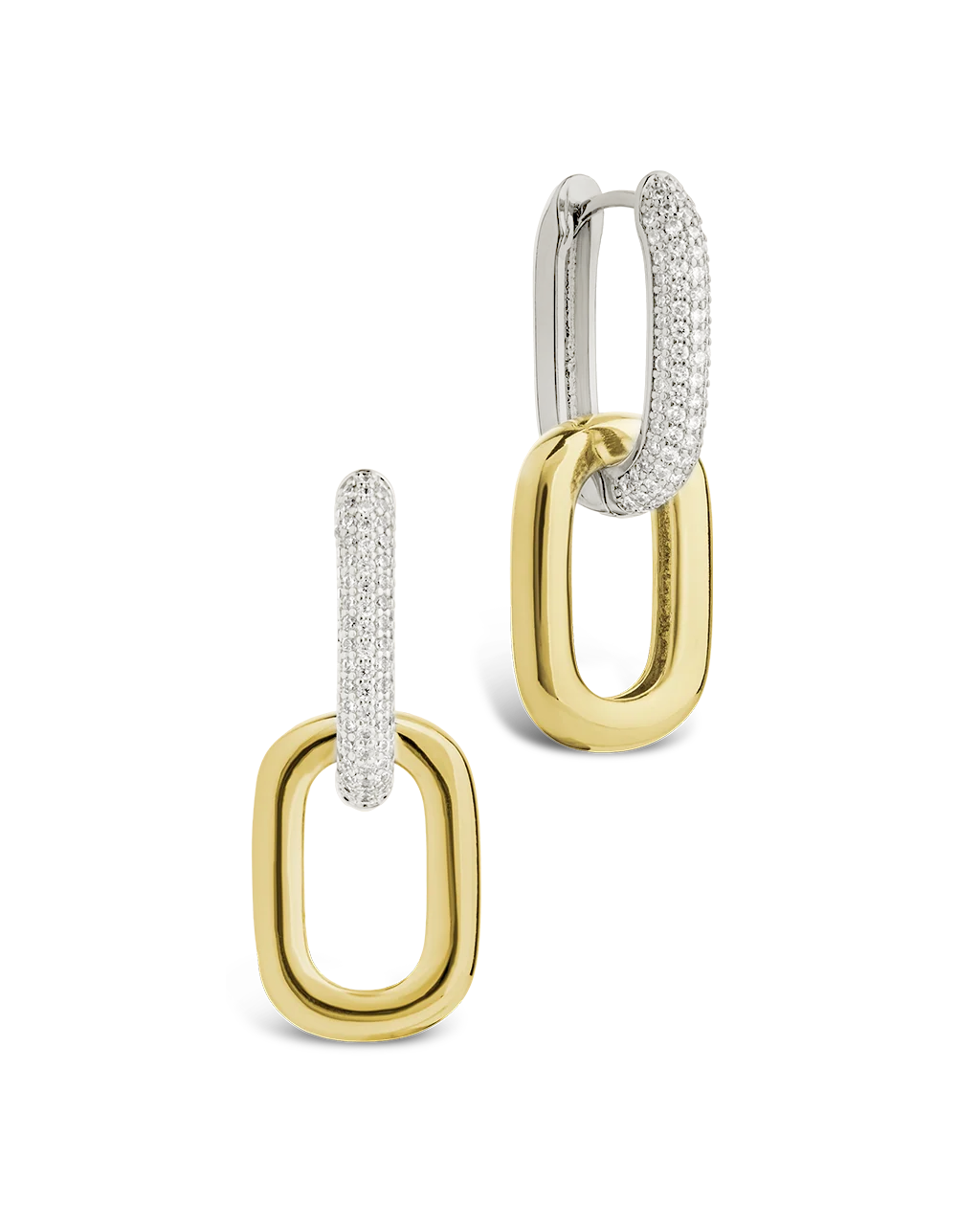Kaiya Two-Tone Pavé Link Earrings