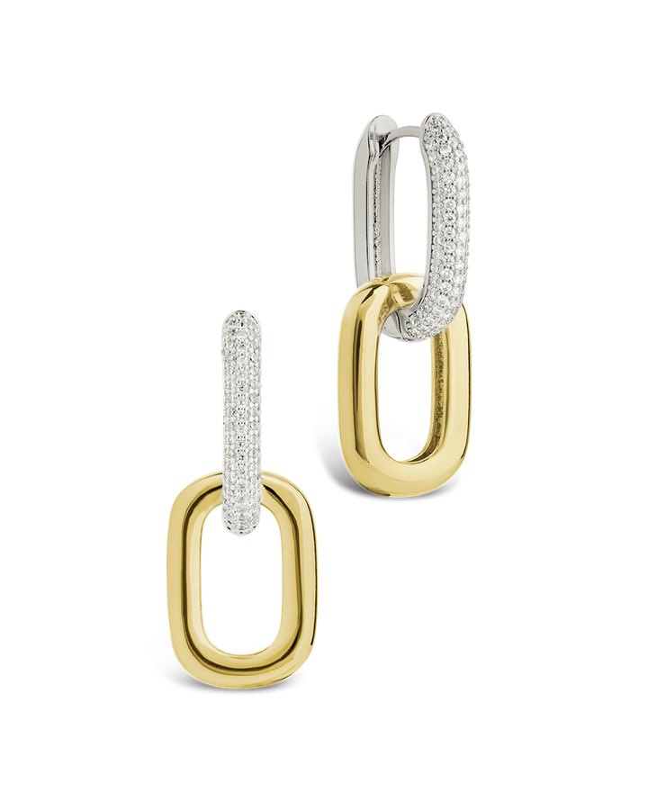 Kaiya Two-Tone Pavé Link Earrings