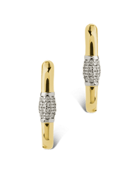 Tanya CZ Dualtone Carabiner Hoops - Sterling Forever