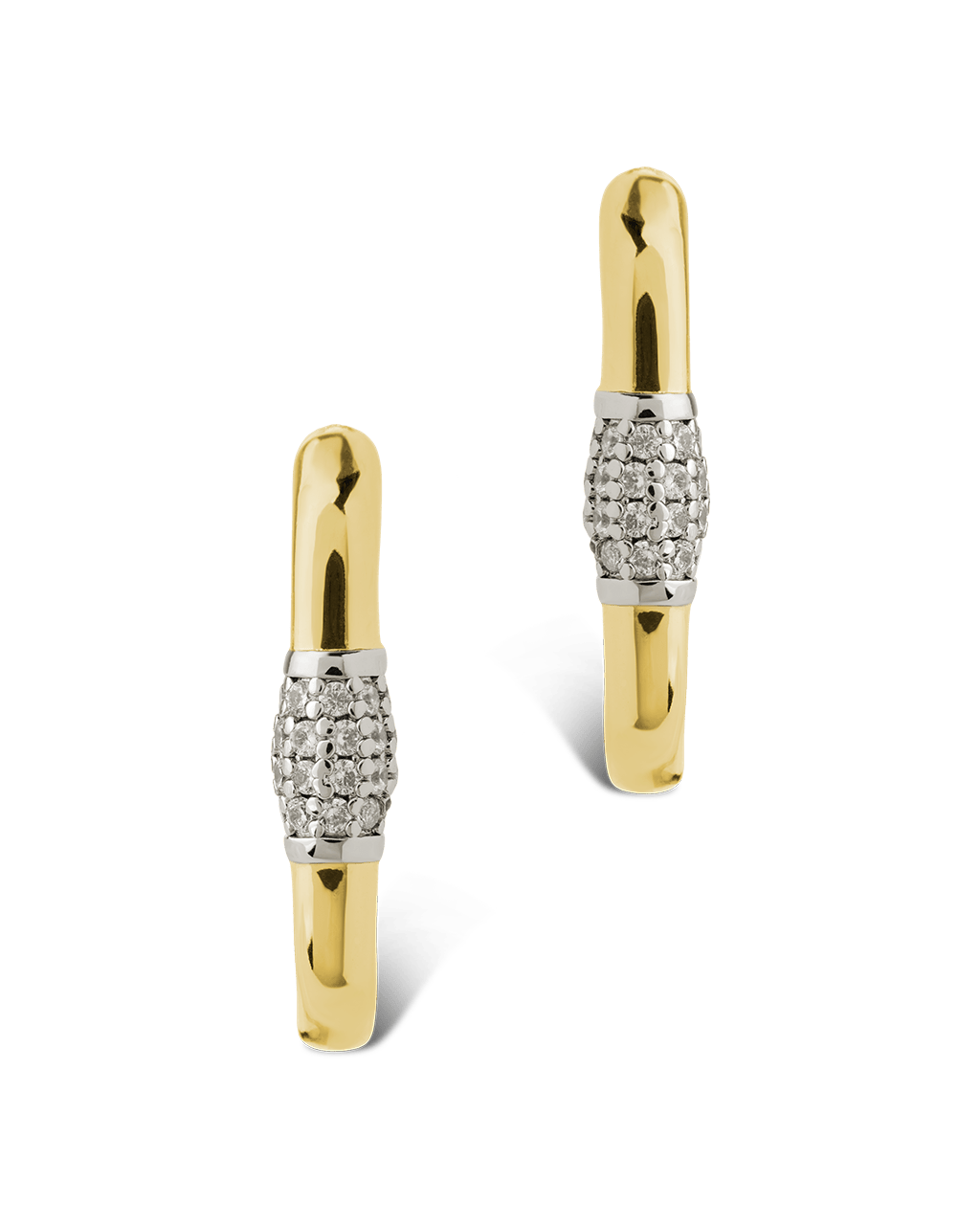 Tanya CZ Dualtone Carabiner Hoops - Sterling Forever
