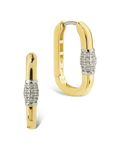 Tanya CZ Dualtone Carabiner Hoops - Sterling Forever