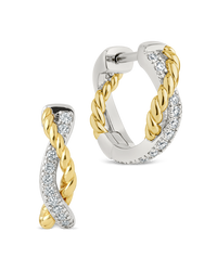 Sonia Two-Tone Twist Hoops