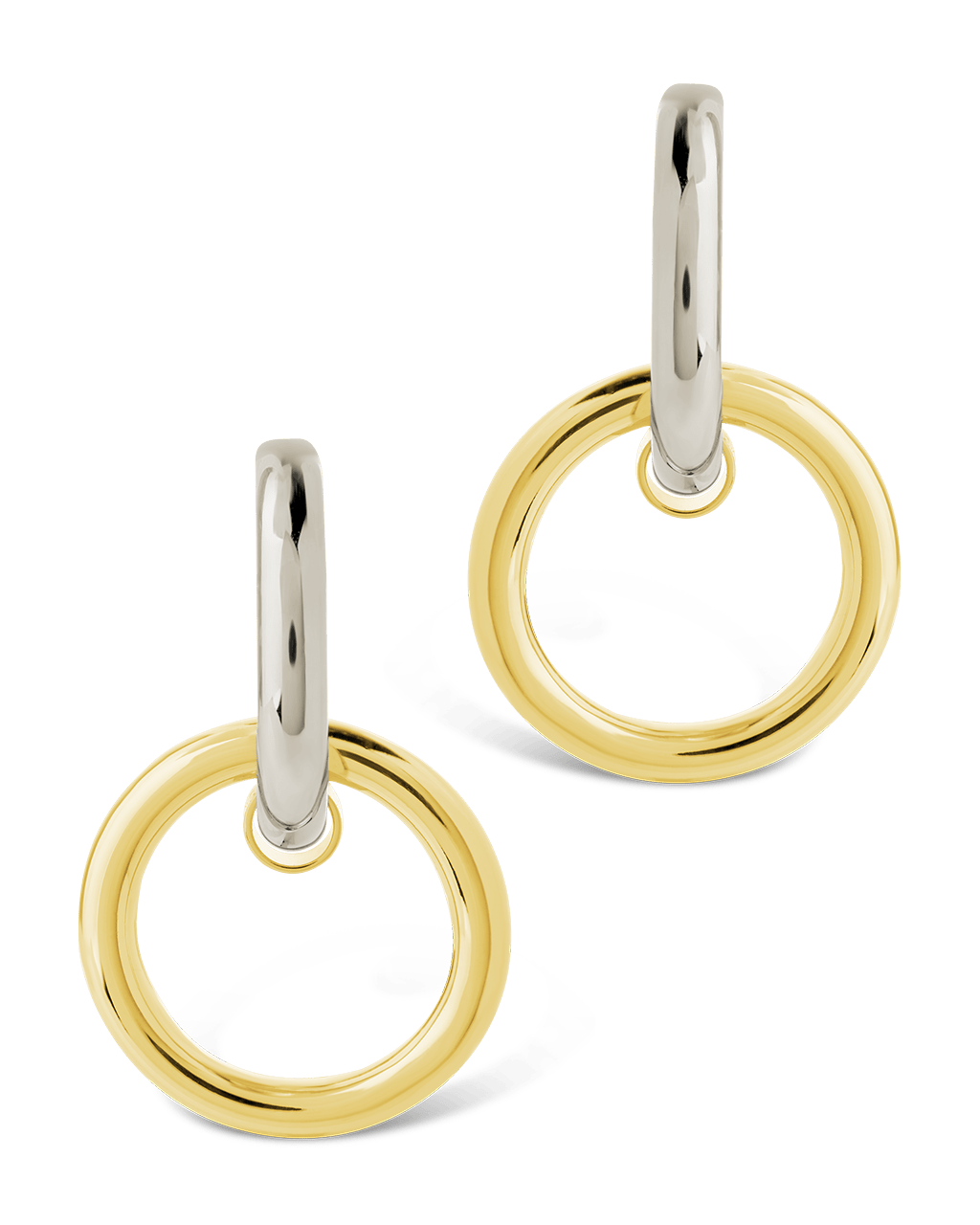 Jemma Two - Tone Double Circle Earrings - Sterling Forever
