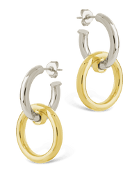 Jemma Two - Tone Double Circle Earrings - Sterling Forever