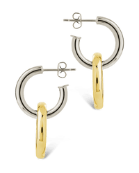 Jemma Two - Tone Double Circle Earrings - Sterling Forever