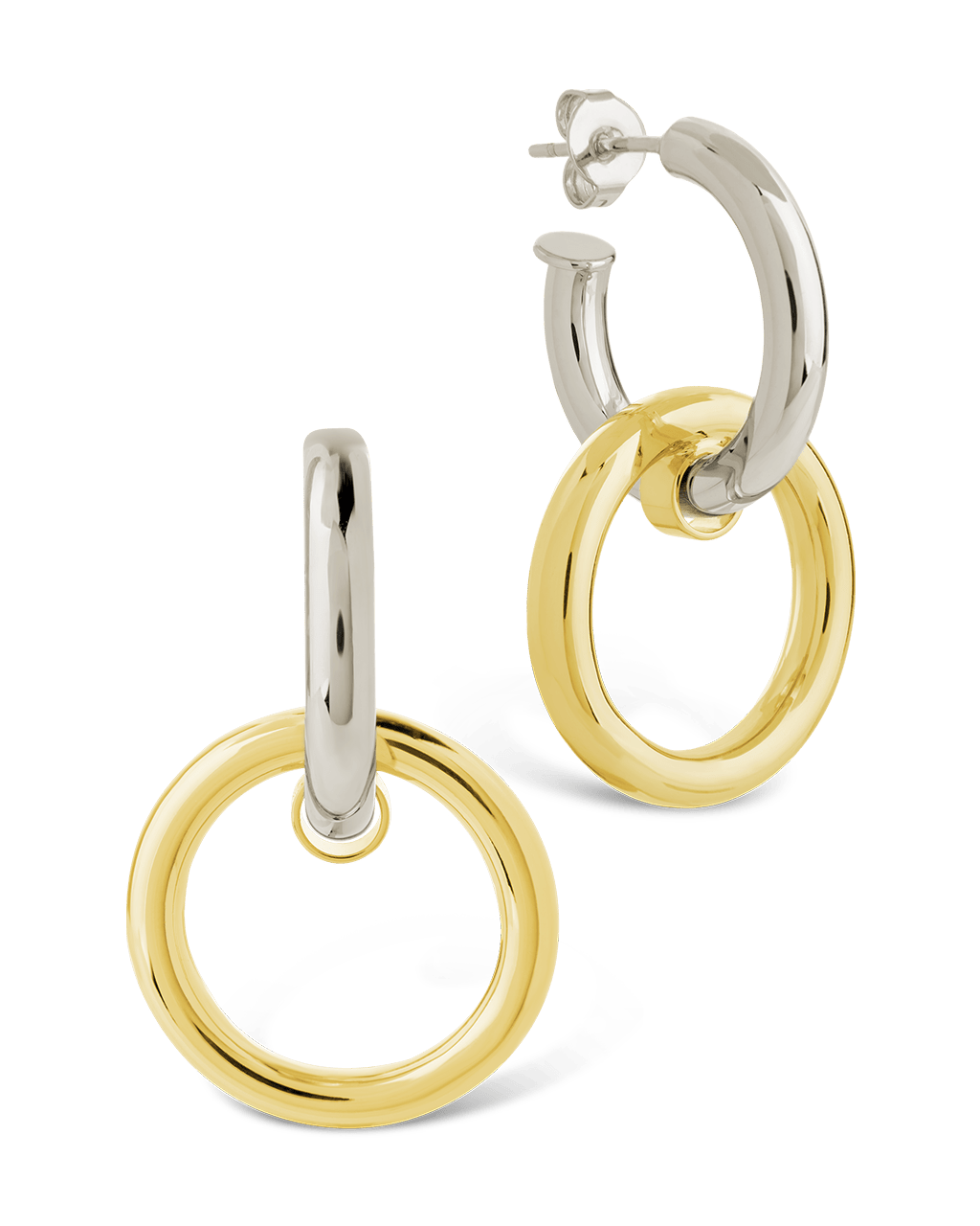 Jemma Two - Tone Double Circle Earrings - Sterling Forever