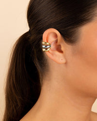 Johanna Two - Tone Interlocking Ear Cuff Set - Sterling Forever