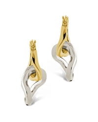 Trudy Dualtone Chainlink Drop Hoops - Sterling Forever