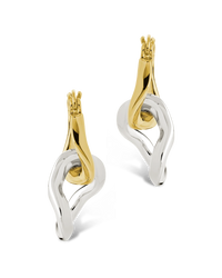 Trudy Dualtone Chainlink Drop Hoops