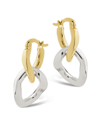 Trudy Dualtone Chainlink Drop Hoops