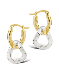 Trudy Dualtone Chainlink Drop Hoops