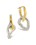 Trudy Dualtone Chainlink Drop Hoops - Sterling Forever