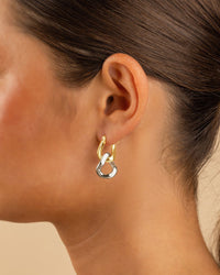 Trudy Dualtone Chainlink Drop Hoops - Sterling Forever