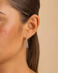 Trudy Dualtone Chainlink Drop Hoops - Sterling Forever